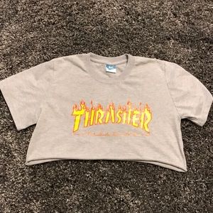 (SOLD) Cropped Thrasher Magazine Shirt